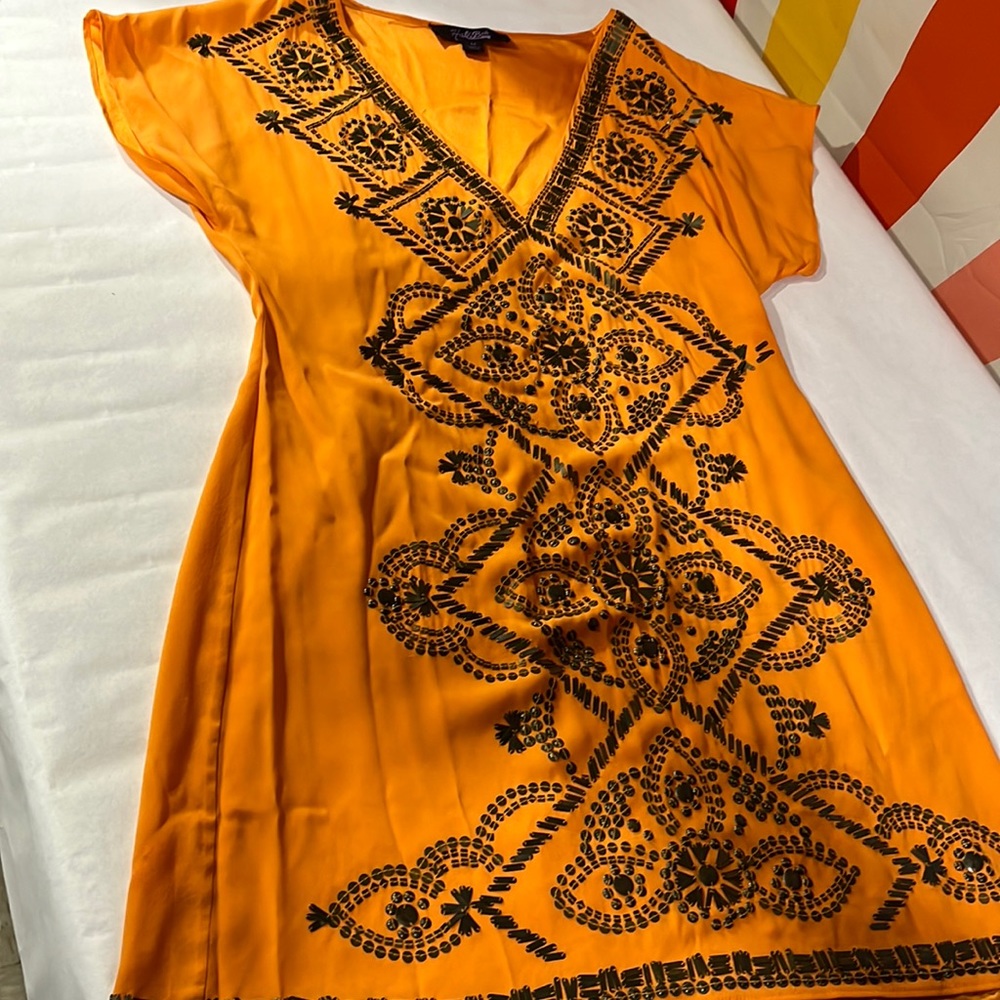 HaleBob- beautiful dress/swim cover-up – orange-M
